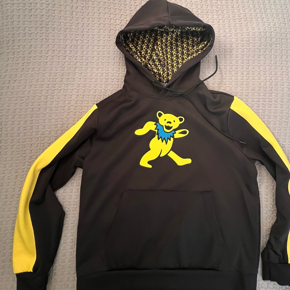 Grateful Dead Dancing Bear Black and Yellow Hooded Sweatshirt